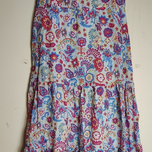 Talbots Pink and Blue Scoop Neck Maxi Sundress - Picture 3 of 12